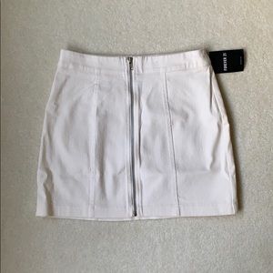Cream Colored Zip Up Miniskirt